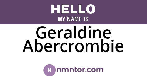 Geraldine Abercrombie