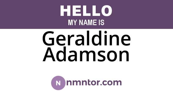 Geraldine Adamson