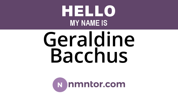 Geraldine Bacchus