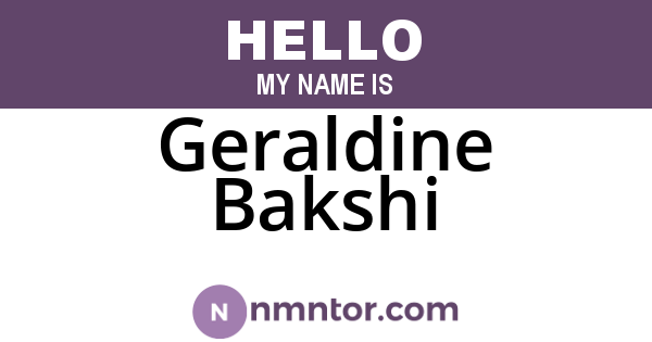 Geraldine Bakshi