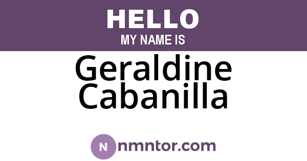 Geraldine Cabanilla