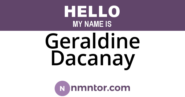 Geraldine Dacanay