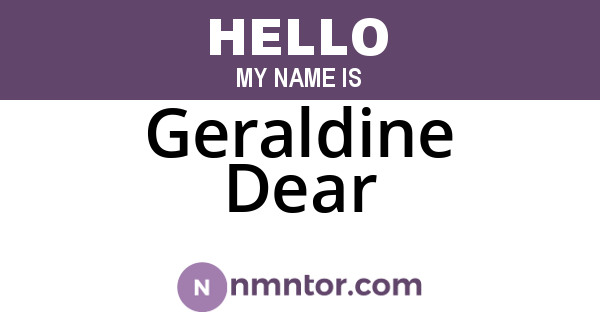 Geraldine Dear