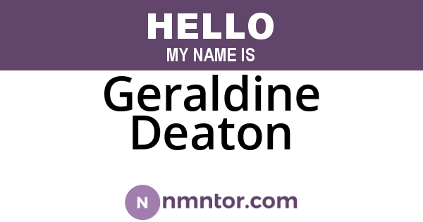 Geraldine Deaton