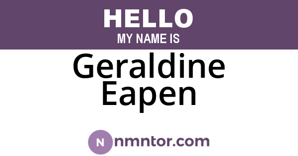 Geraldine Eapen