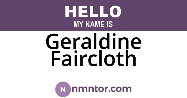 Geraldine Faircloth