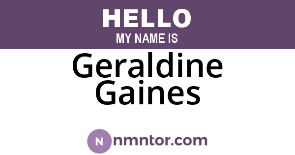 Geraldine Gaines