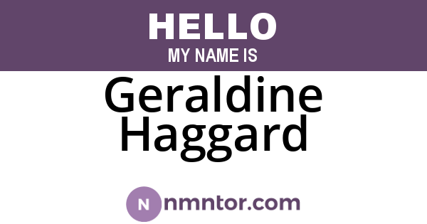 Geraldine Haggard