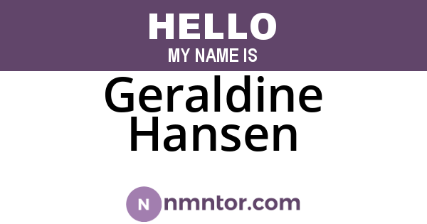 Geraldine Hansen