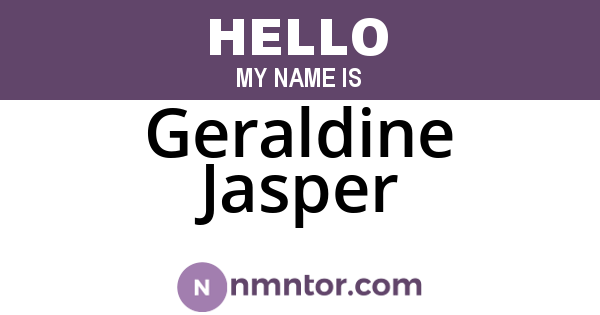 Geraldine Jasper