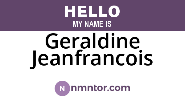 Geraldine Jeanfrancois