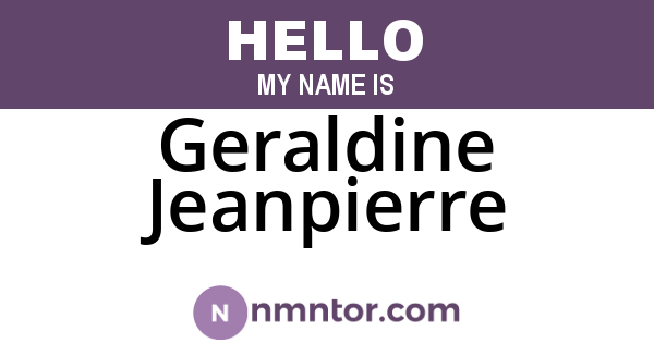 Geraldine Jeanpierre