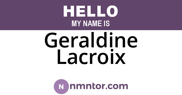 Geraldine Lacroix