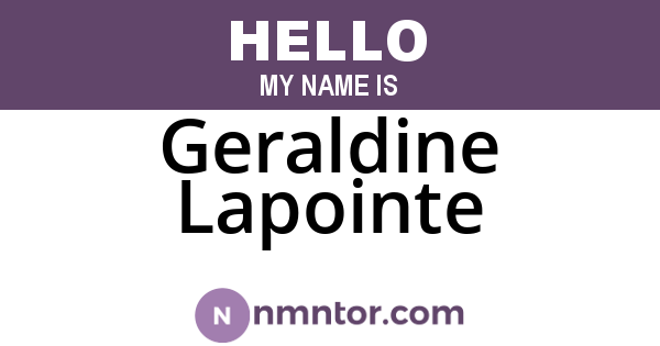 Geraldine Lapointe