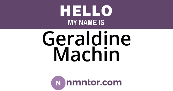 Geraldine Machin