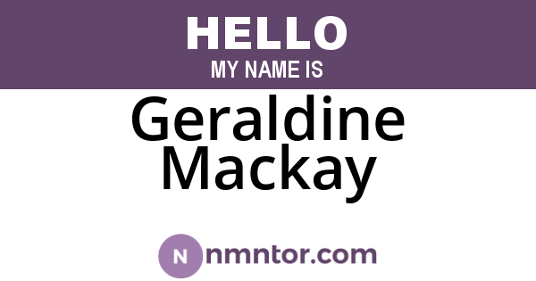Geraldine Mackay