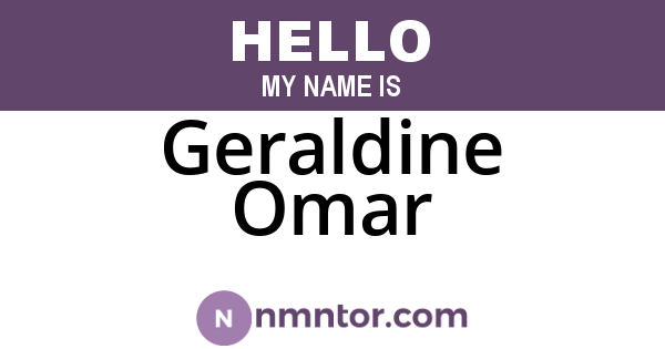 Geraldine Omar