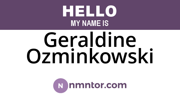 Geraldine Ozminkowski