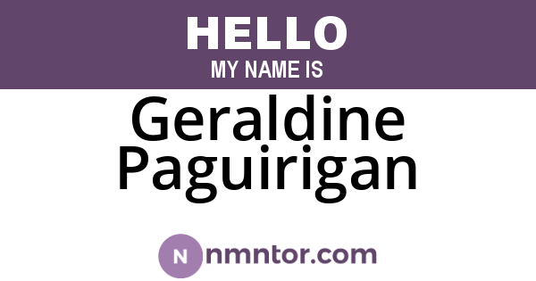 Geraldine Paguirigan