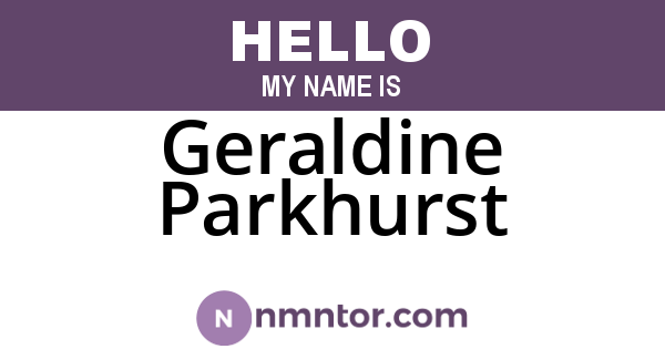 Geraldine Parkhurst