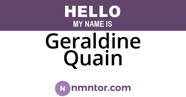 Geraldine Quain