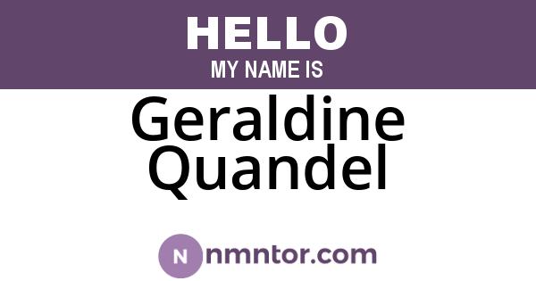 Geraldine Quandel