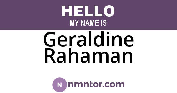 Geraldine Rahaman