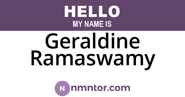 Geraldine Ramaswamy