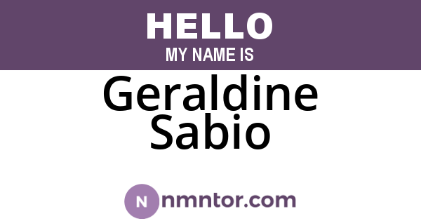 Geraldine Sabio