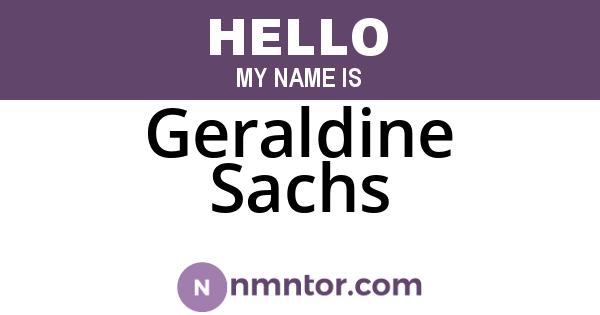 Geraldine Sachs