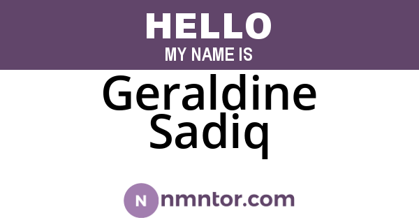 Geraldine Sadiq