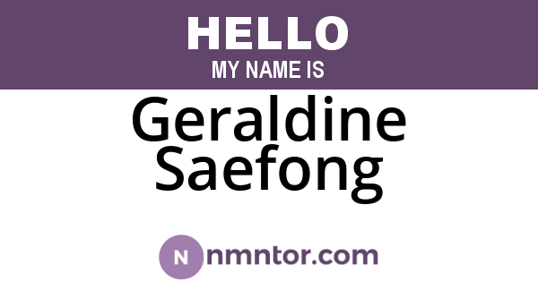 Geraldine Saefong