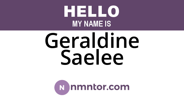 Geraldine Saelee