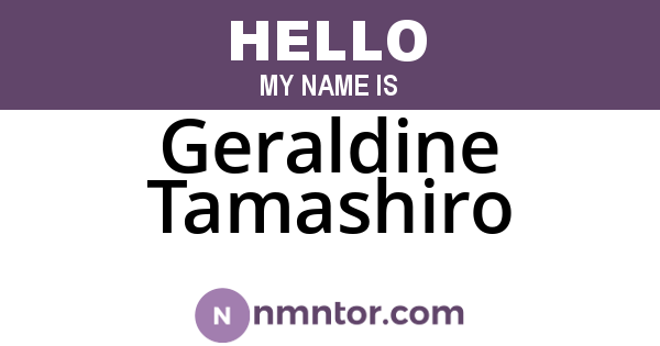 Geraldine Tamashiro