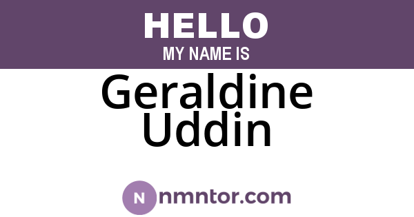 Geraldine Uddin