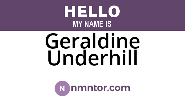 Geraldine Underhill