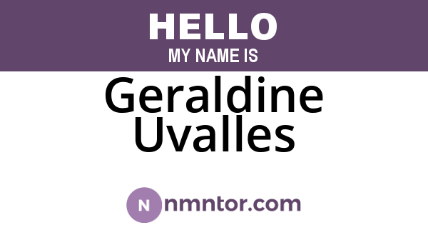 Geraldine Uvalles