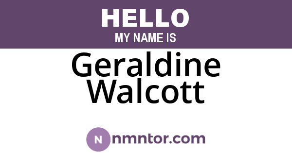 Geraldine Walcott
