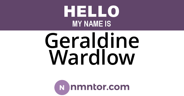 Geraldine Wardlow