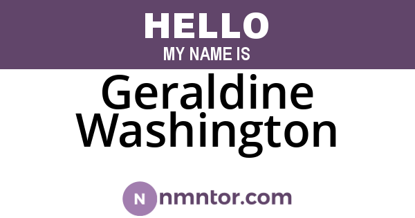 Geraldine Washington