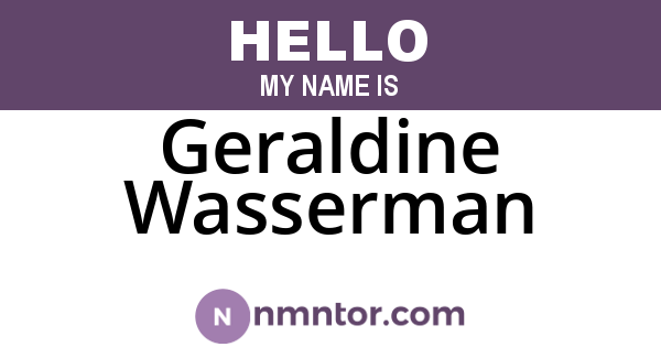Geraldine Wasserman