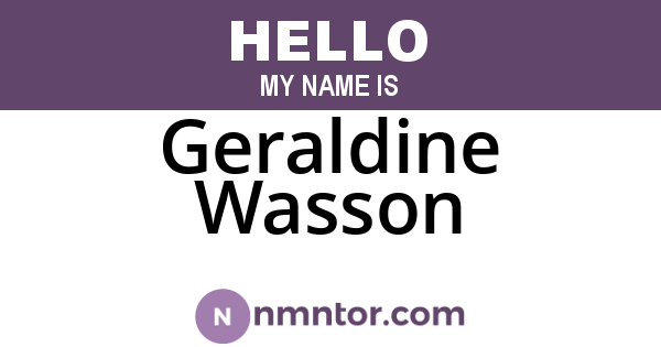 Geraldine Wasson