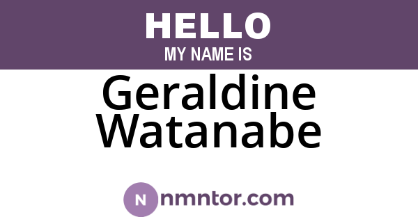 Geraldine Watanabe