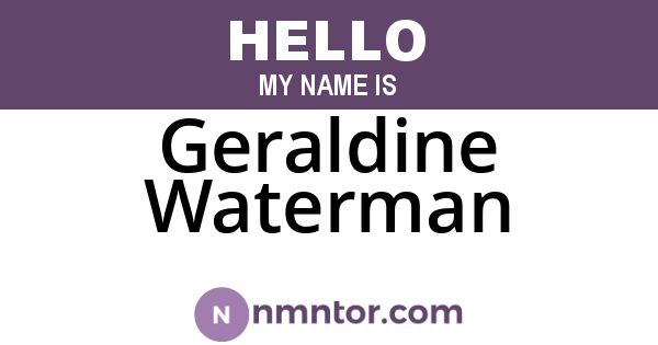 Geraldine Waterman