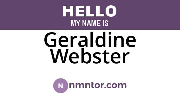 Geraldine Webster