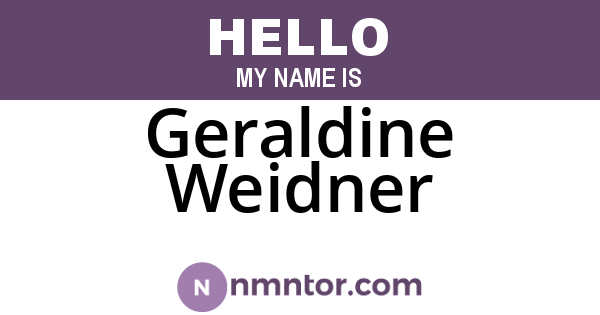 Geraldine Weidner