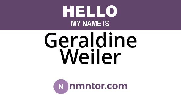 Geraldine Weiler