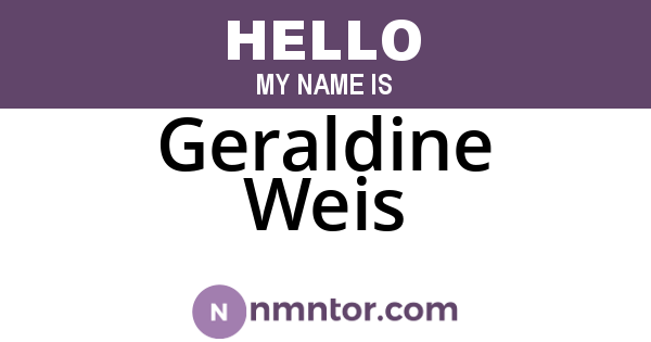Geraldine Weis