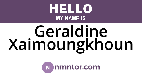 Geraldine Xaimoungkhoun