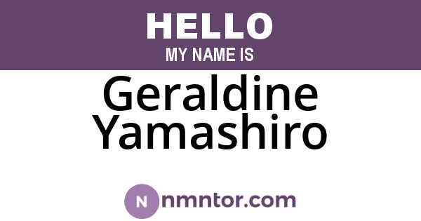 Geraldine Yamashiro